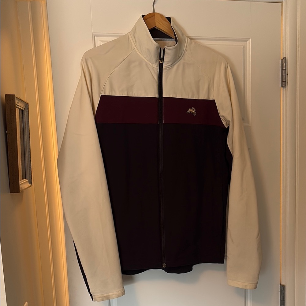 Tracksmith Black and Cream Performance Jacket